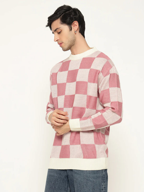 Men’s Checkered Polycotton Sweatshirt – Full Sleeve | Super Warm