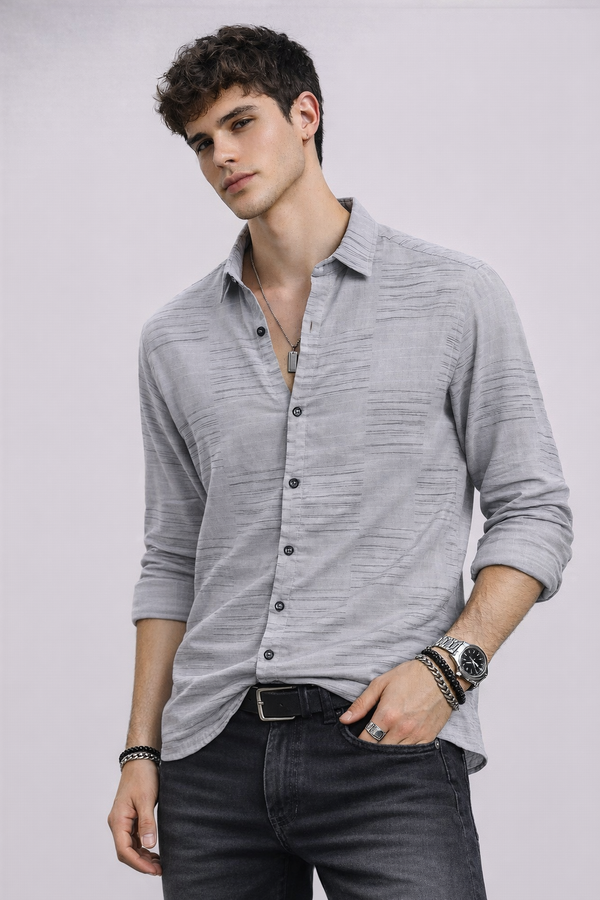 Urban Texture Cotton Regular Fit Shirt