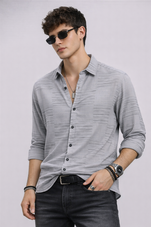 Urban Texture Cotton Regular Fit Shirt