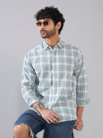 Pale Blue Check Back-Printed Full Sleeve Shirt