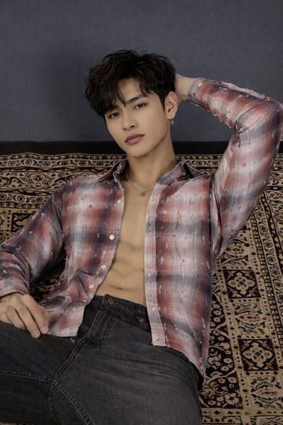 REBELAW Textured Check Cotton Regular Fit Shirt
