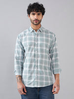 Pale Blue Check Back-Printed Full Sleeve Shirt