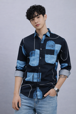 Men’s Satin Cotton Printed Full Sleeve Shirt – Regular Fit