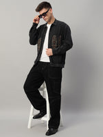 Classic Washed Embroidered Oversized Cotton Jacket