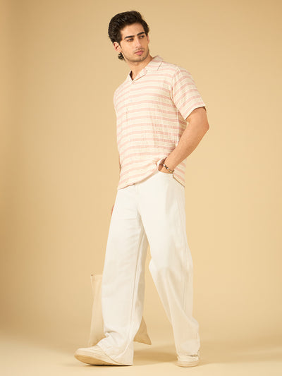 Pink Striped Cotton Resort Shirt