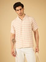 Pink Striped Cotton Resort Shirt