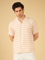 Pink Striped Cotton Resort Shirt