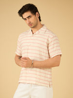 Pink Striped Cotton Resort Shirt