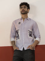 REBELAW Modern Stripe Print Shirt – Regular Fit