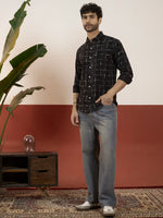 REBELAW Classic Grid Cotton Regular Fit Shirt