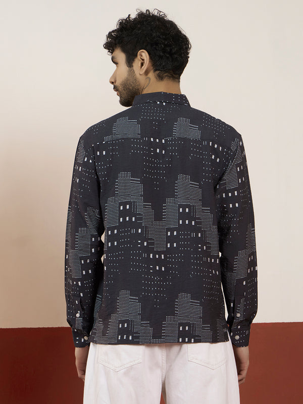 City Pattern Black Shirt