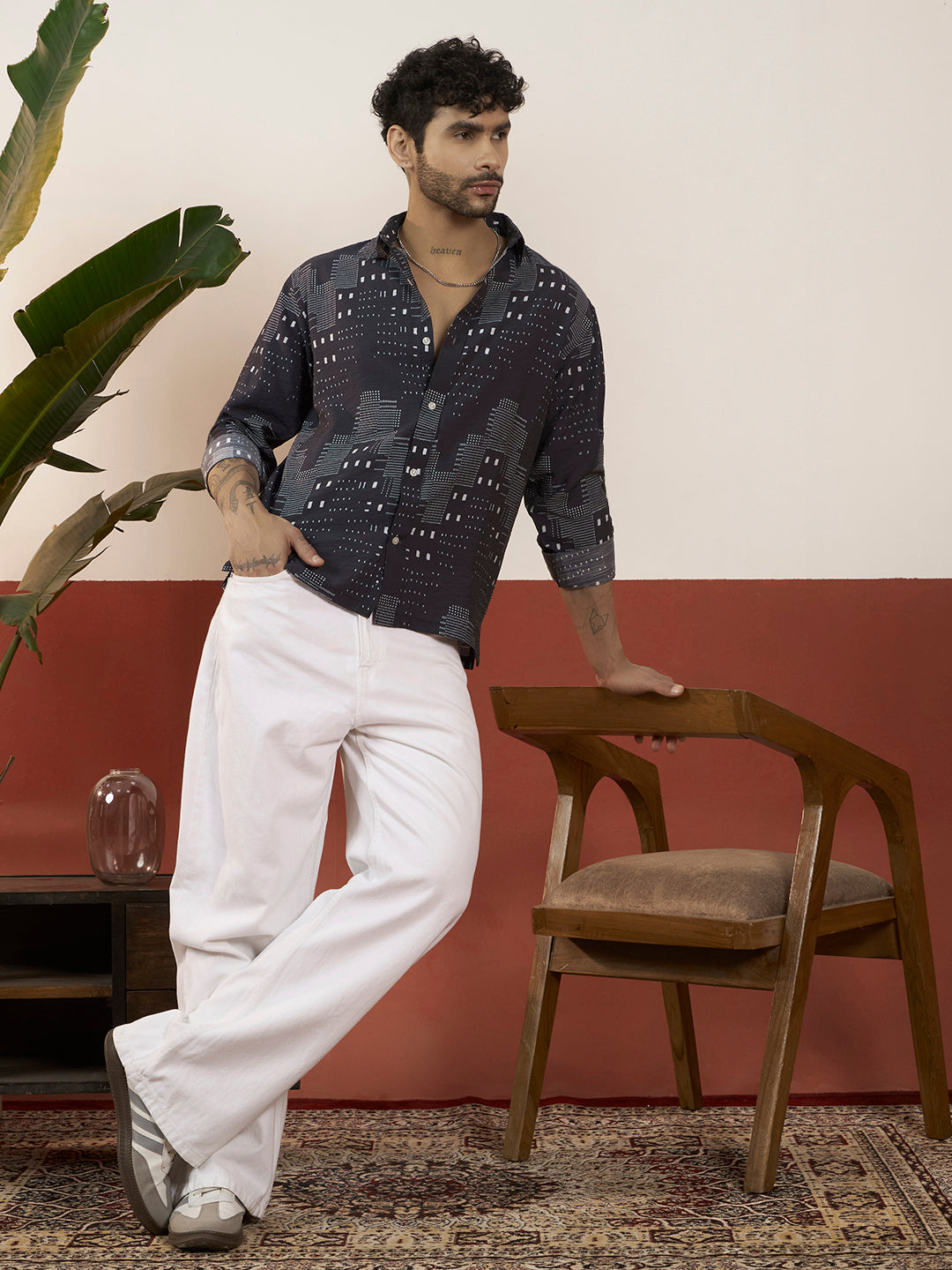 REBELAW City Pattern Easy-Care Shirt