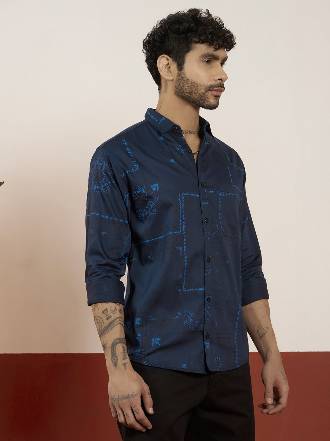 The Indigo Blueprint Graphic Shirt
