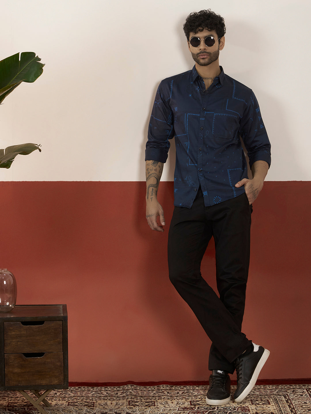 The Indigo Blueprint Graphic Shirt