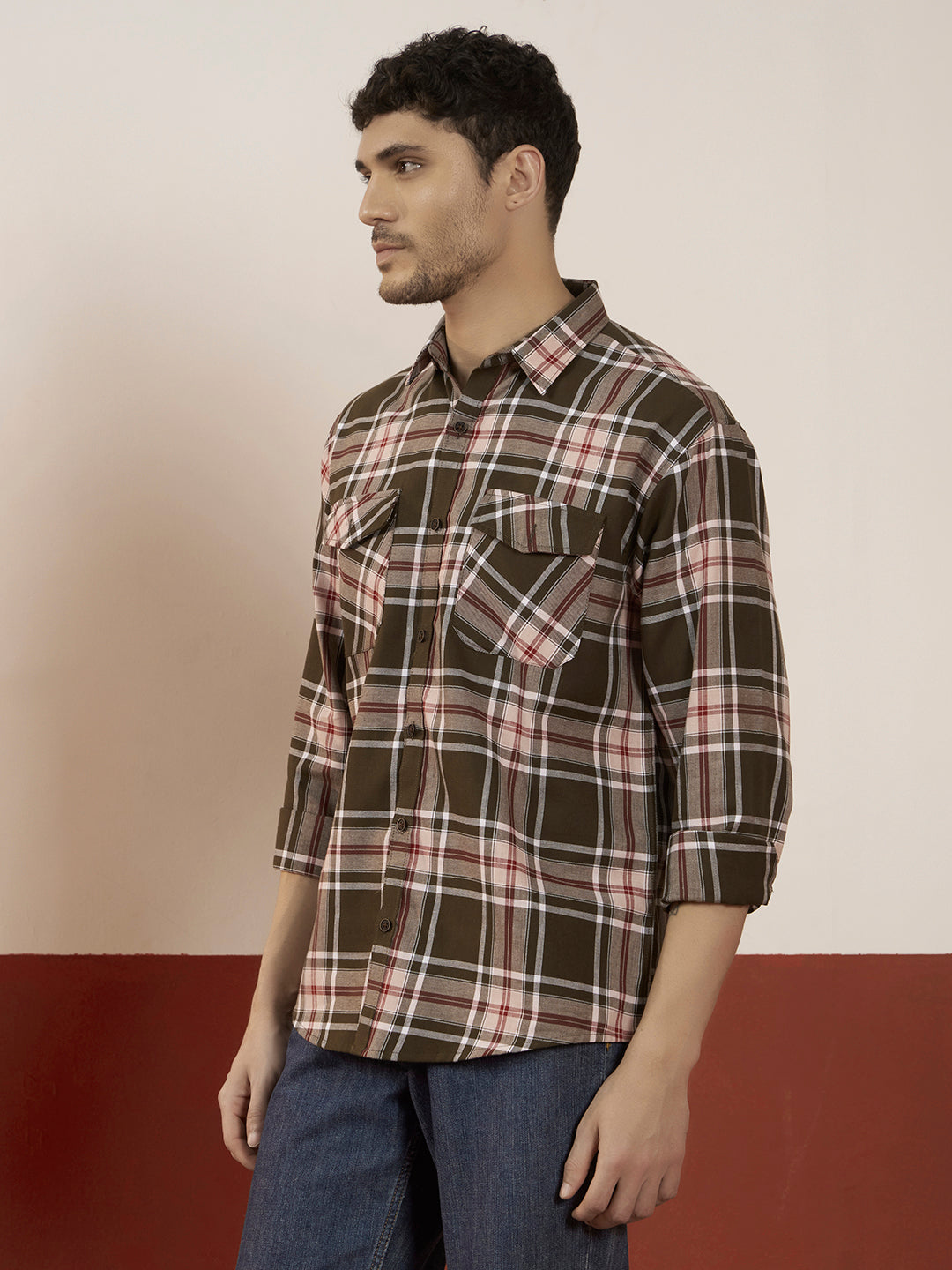 REBELAW Oversized Statement Shirt – Full Sleeve | Double Pocket | Back Print