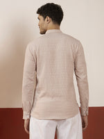 Textured Pink Short Kurta