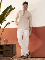 Textured Pink Short Kurta