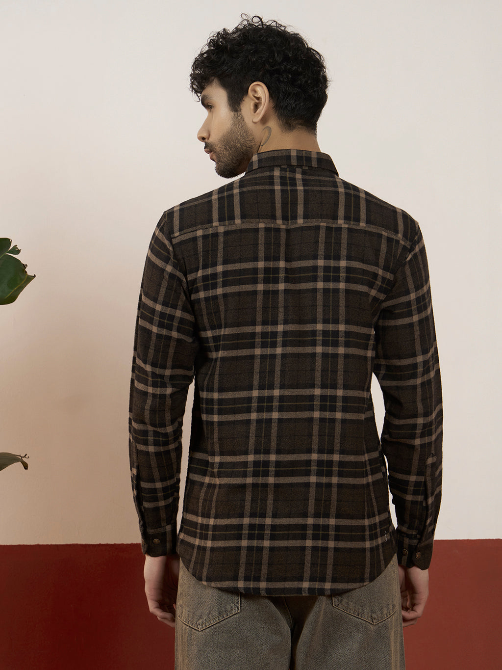 Men’s Brushed Cotton Flannel Full Sleeve Shirt – Regular Fit