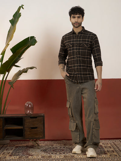 Men’s Brushed Cotton Flannel Full Sleeve Shirt – Regular Fit