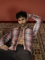 REBELAW Textured Check Cotton Regular Fit Shirt