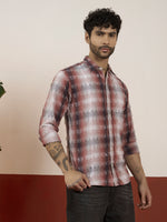 REBELAW Textured Check Cotton Regular Fit Shirt