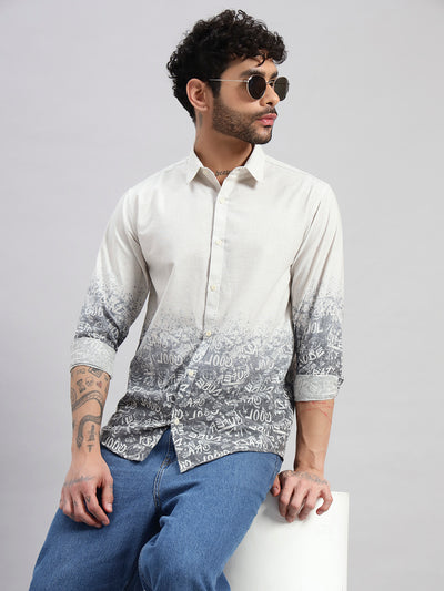 Men’s Cotton Linen Ombre Pattern Full Sleeve Shirt – Regular Fit