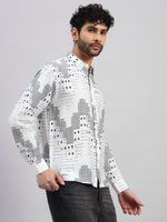 City Pattern White Shirt