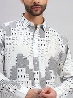 City Pattern White Shirt