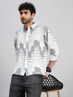 City Pattern White Shirt