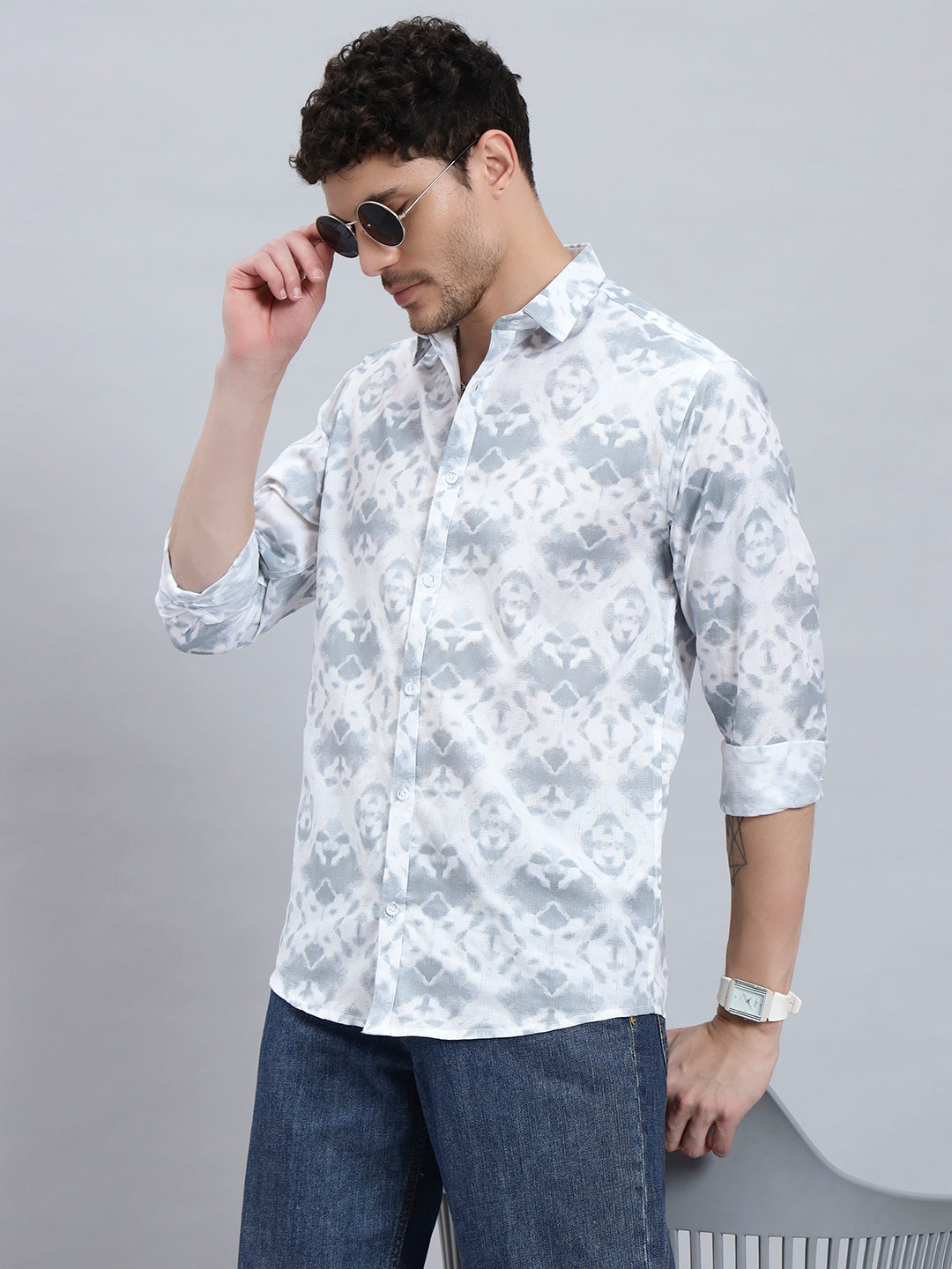 Men’s Cotton Printed Full Sleeve Summer Shirt – Regular Fit