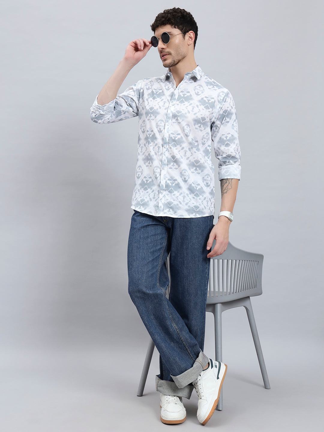 Men’s Cotton Printed Full Sleeve Summer Shirt – Regular Fit