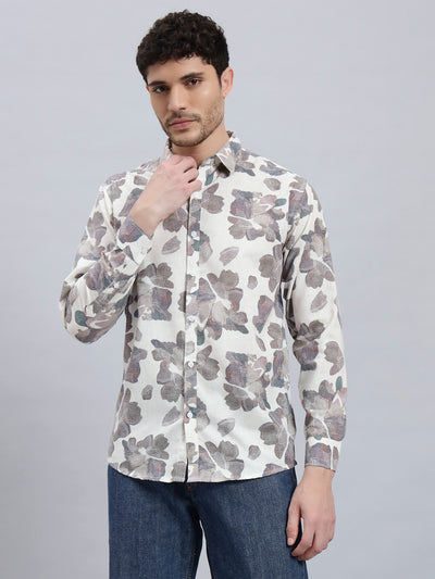 REBELAW Soft Bloom Cotton Linen Floral Shirt