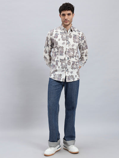 REBELAW Soft Bloom Cotton Linen Floral Shirt