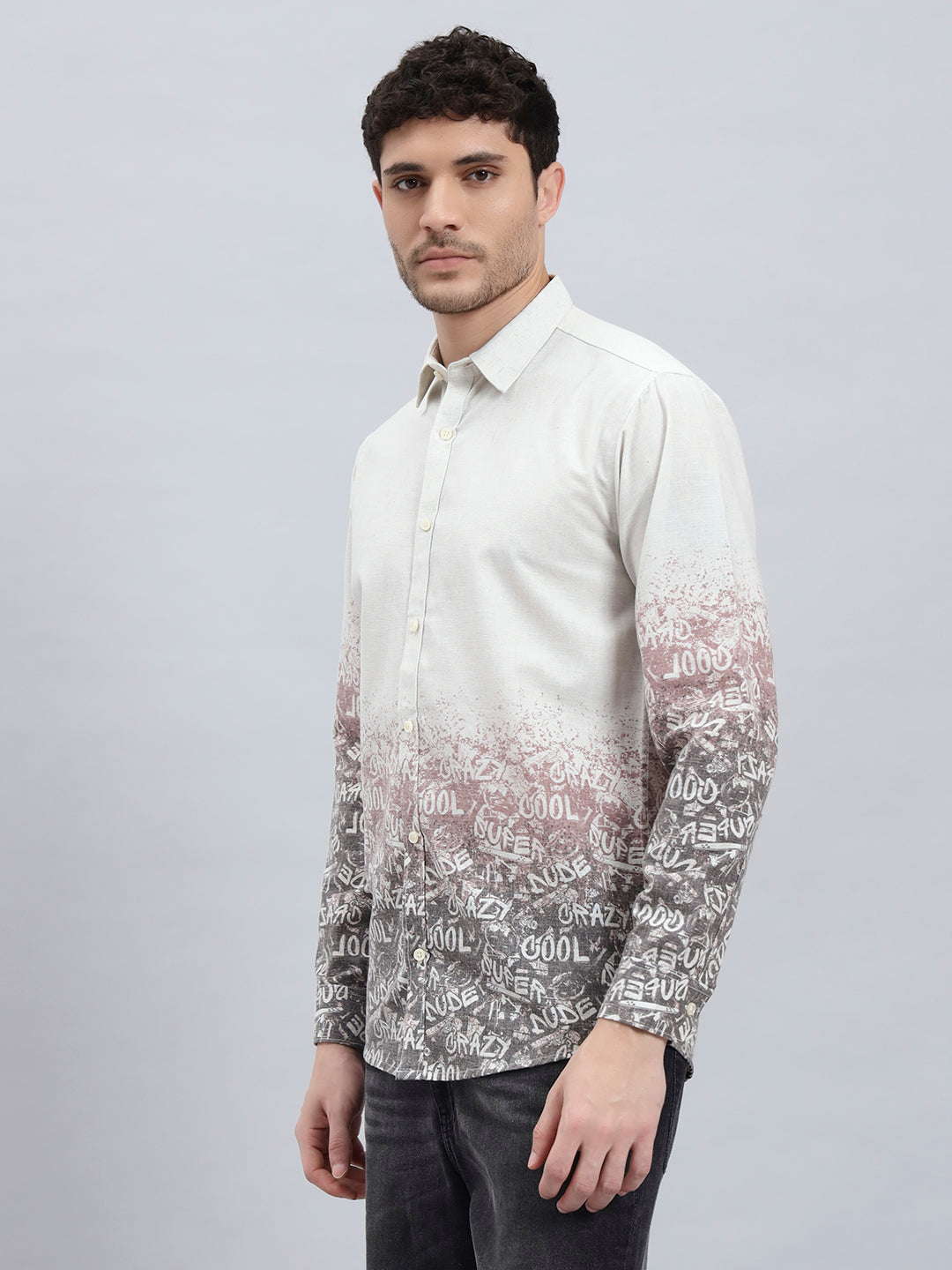 The Dusk Ombre Men’s Cotton Linen Full Sleeve Summer Shirt – Regular Fit