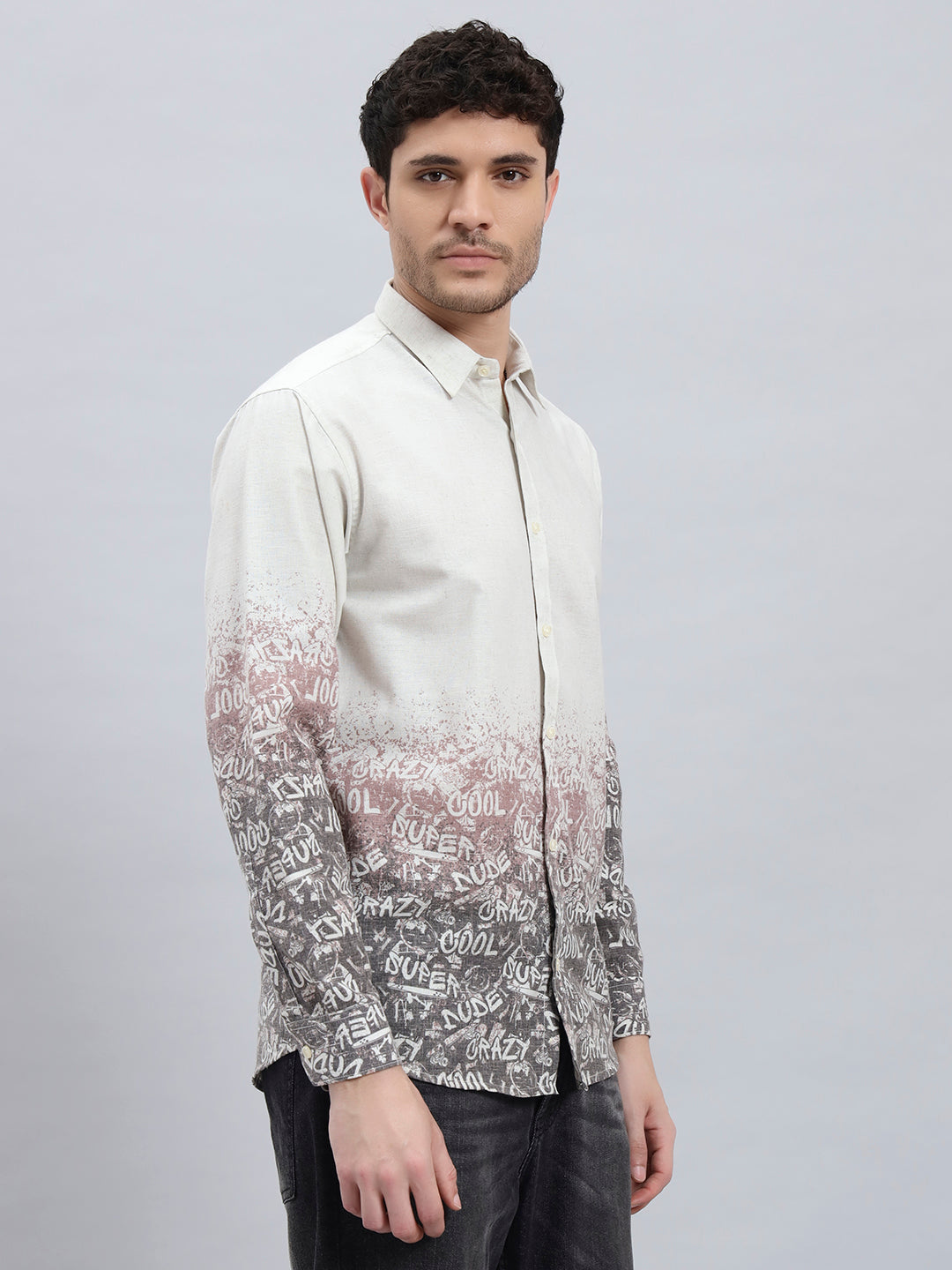 The Dusk Ombre Men’s Cotton Linen Full Sleeve Summer Shirt – Regular Fit