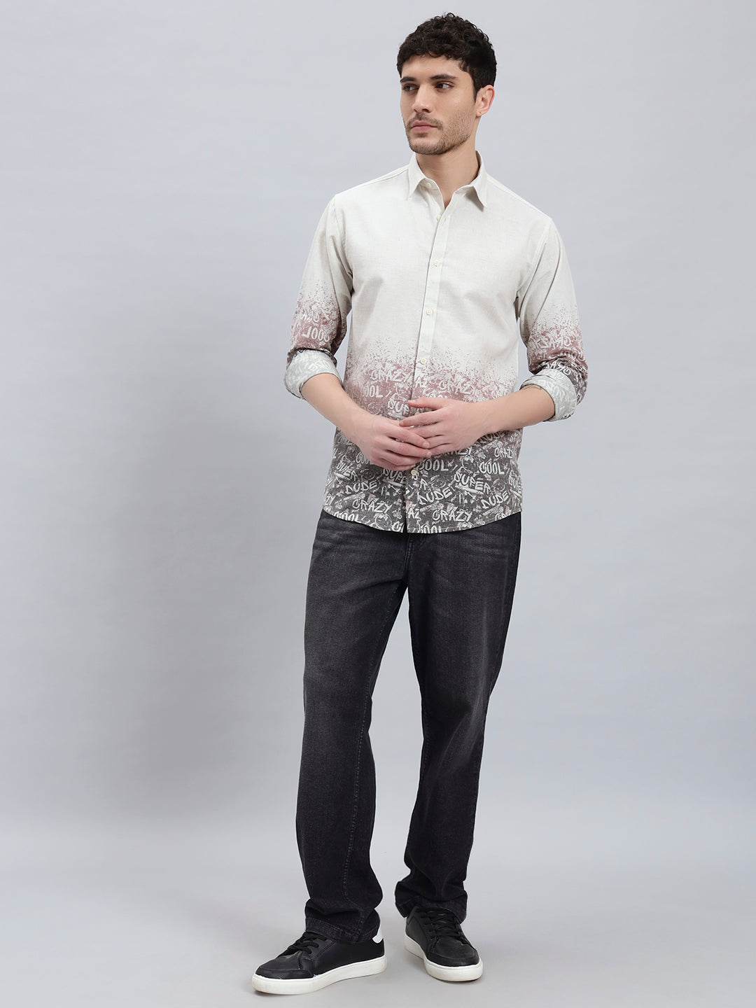 The Dusk Ombre Men’s Cotton Linen Full Sleeve Summer Shirt – Regular Fit