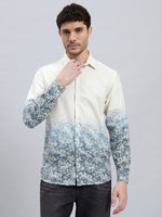 REBELAW Alphabet Print Cotton Linen Shirt