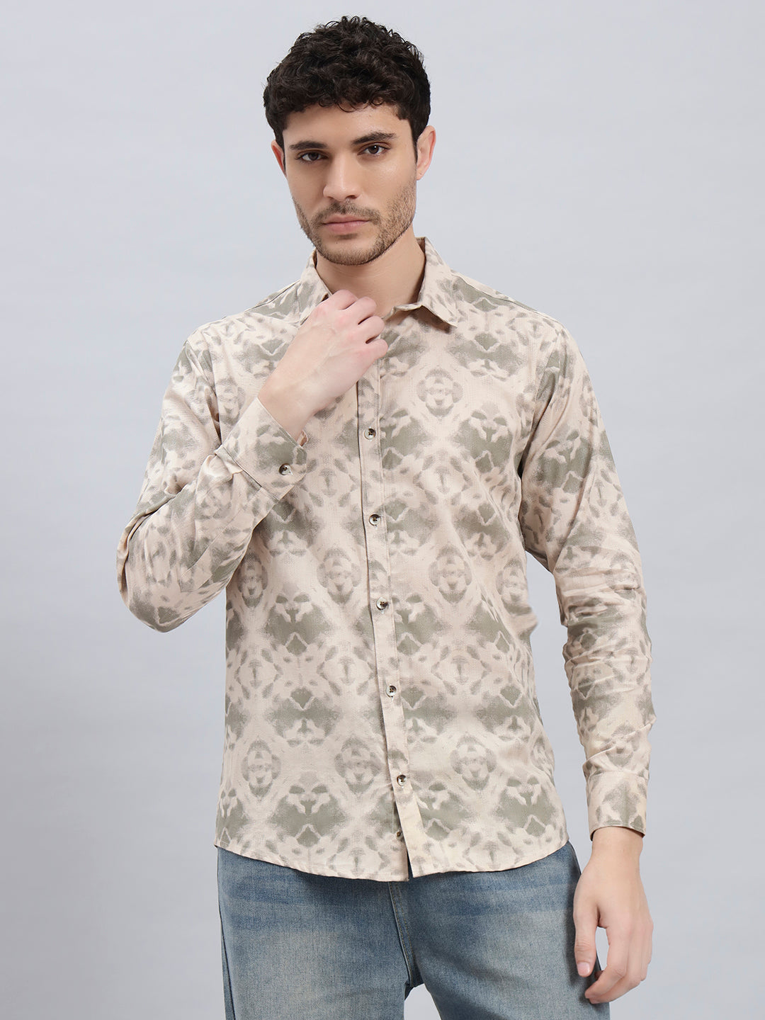 Men’s Cotton Printed Full Sleeve Summer Shirt – Regular Fit