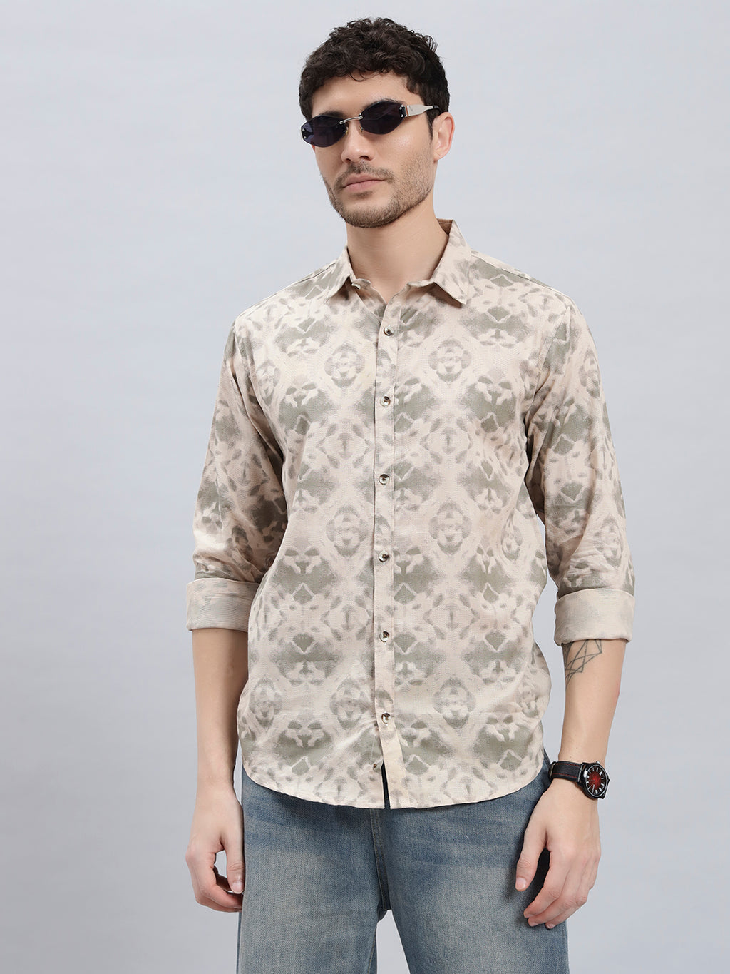 Men’s Cotton Printed Full Sleeve Summer Shirt – Regular Fit