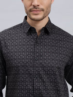 Men’s Satin Cotton Printed Shirt – Regular Fit