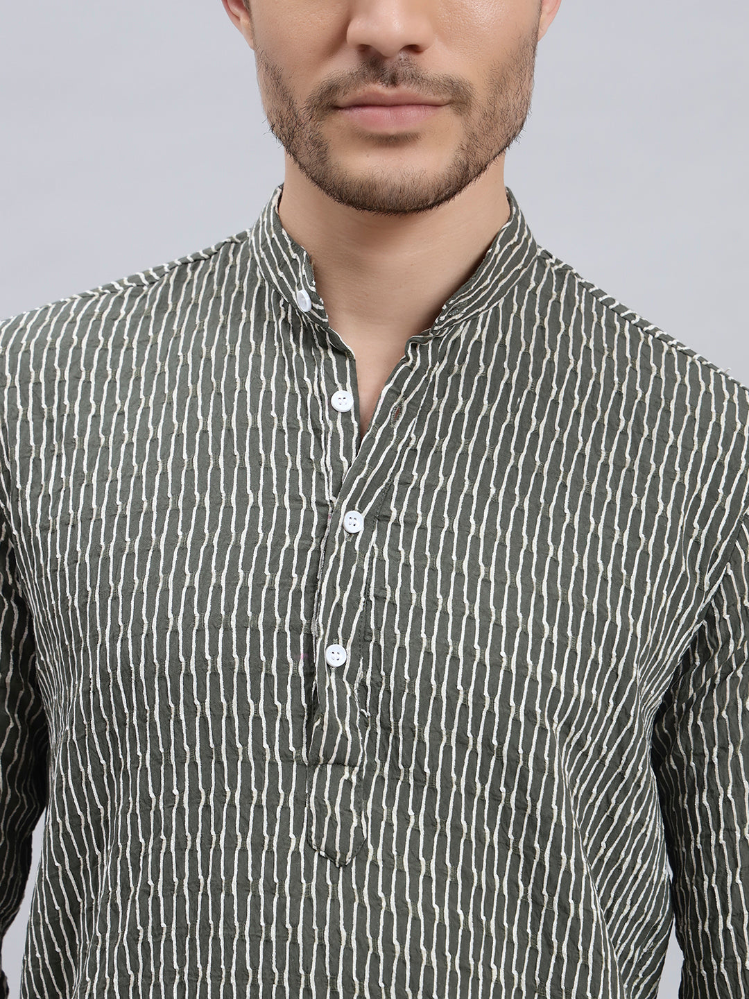 Textured Blue Short Kurta