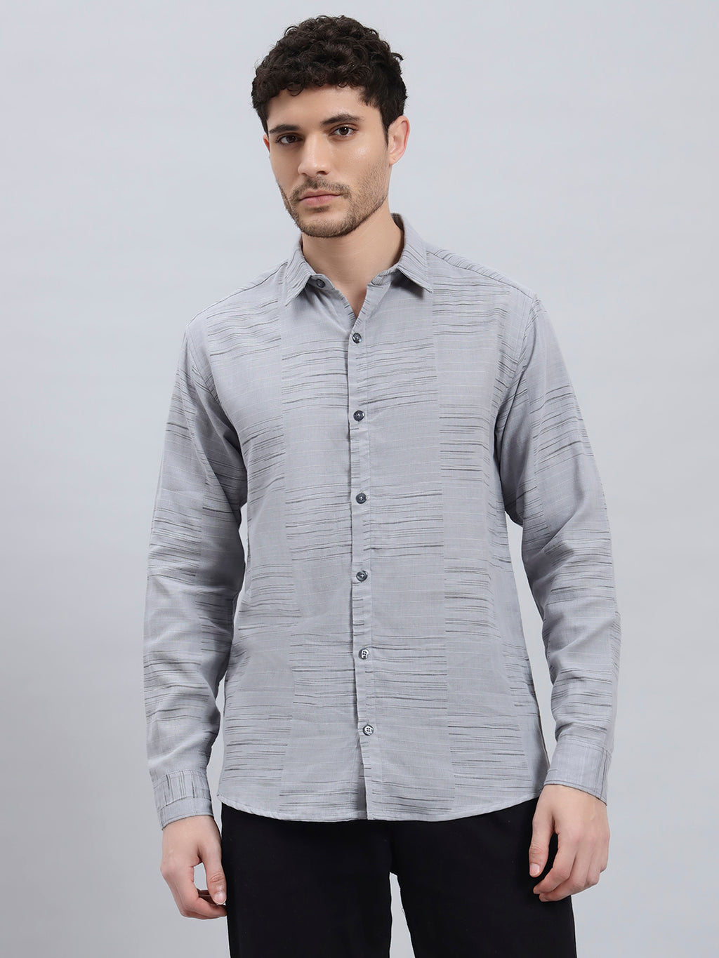 REBELAW Urban Texture Cotton Regular Fit Shirt