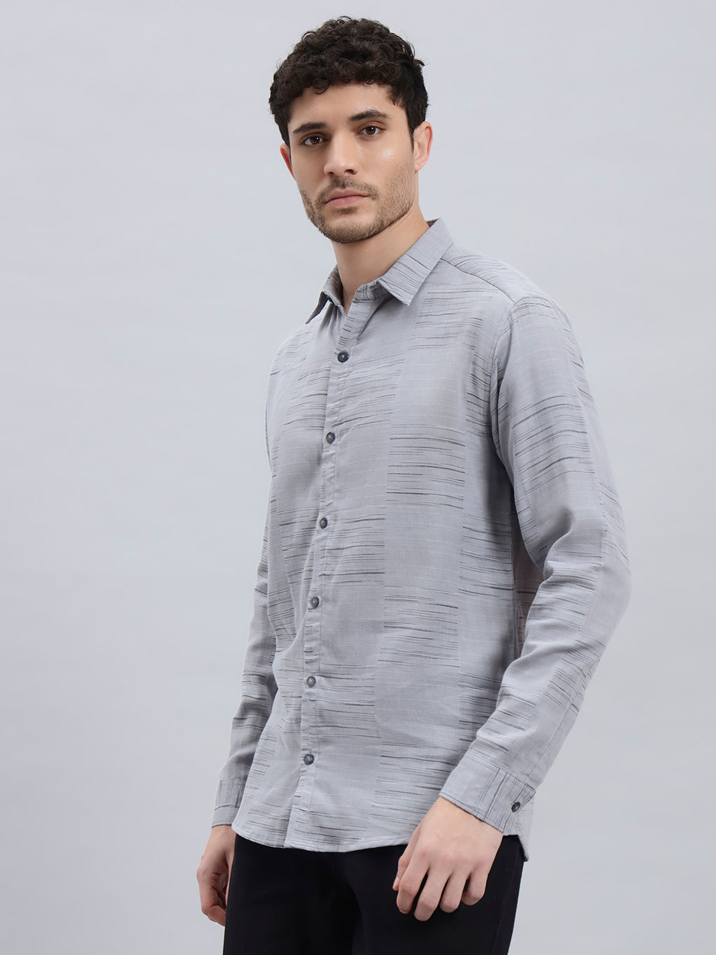 REBELAW Urban Texture Cotton Regular Fit Shirt