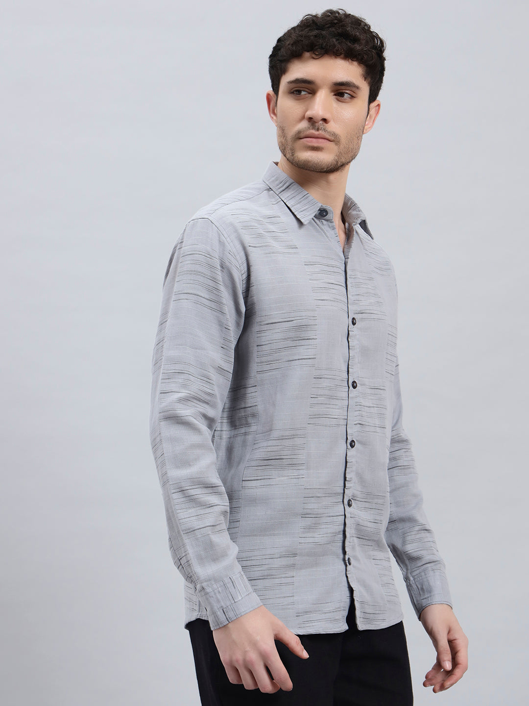 REBELAW Urban Texture Cotton Regular Fit Shirt