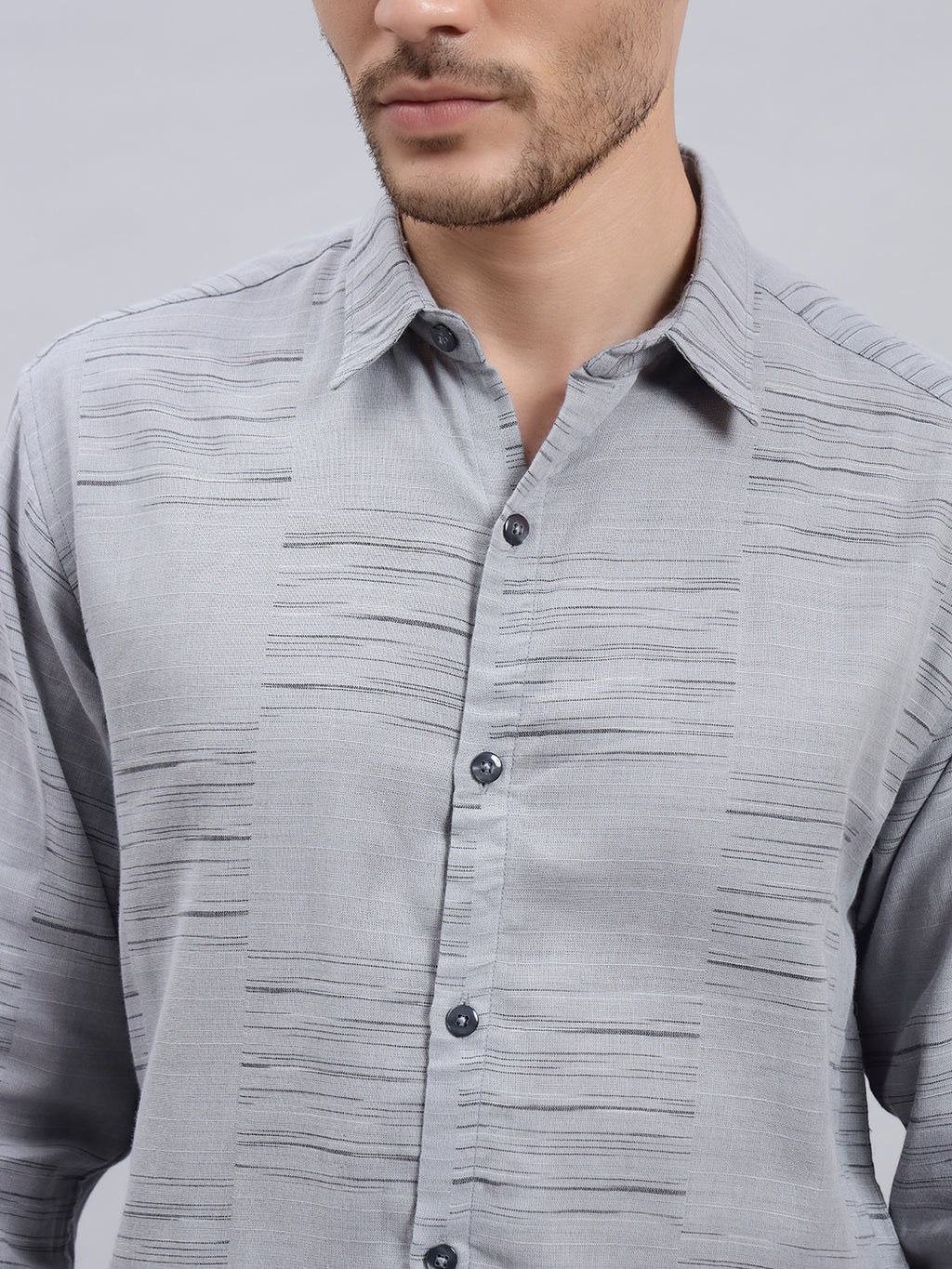 REBELAW Urban Texture Cotton Regular Fit Shirt