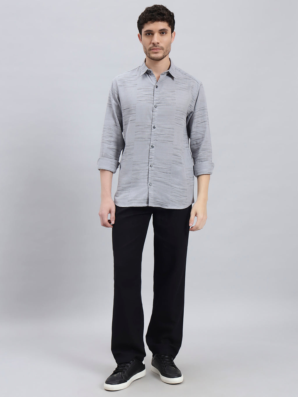 REBELAW Urban Texture Cotton Regular Fit Shirt
