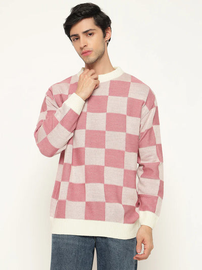 Men’s Checkered Polycotton Sweatshirt – Full Sleeve | Super Warm
