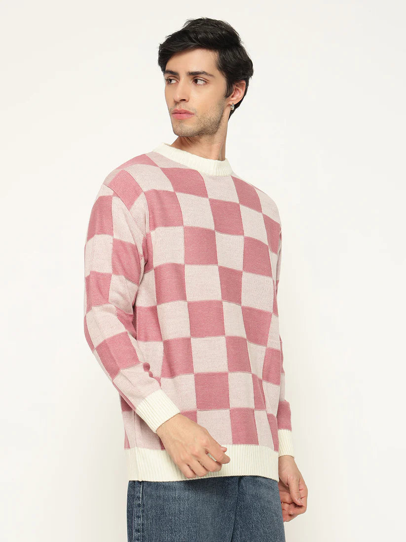 Men’s Checkered Polycotton Sweatshirt – Full Sleeve | Super Warm