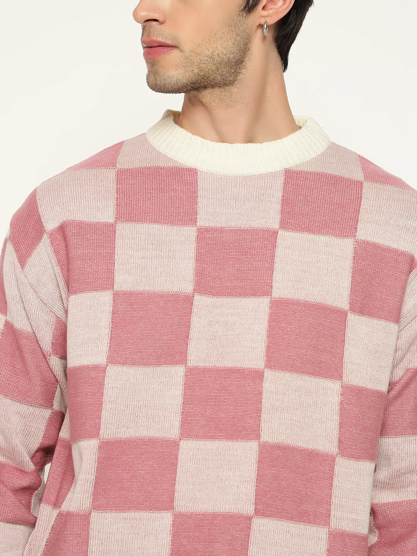 Men’s Checkered Polycotton Sweatshirt – Full Sleeve | Super Warm
