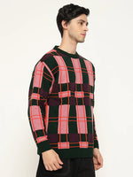 Men’s Checkered Polycotton Sweatshirt – Full Sleeve | Super Warm